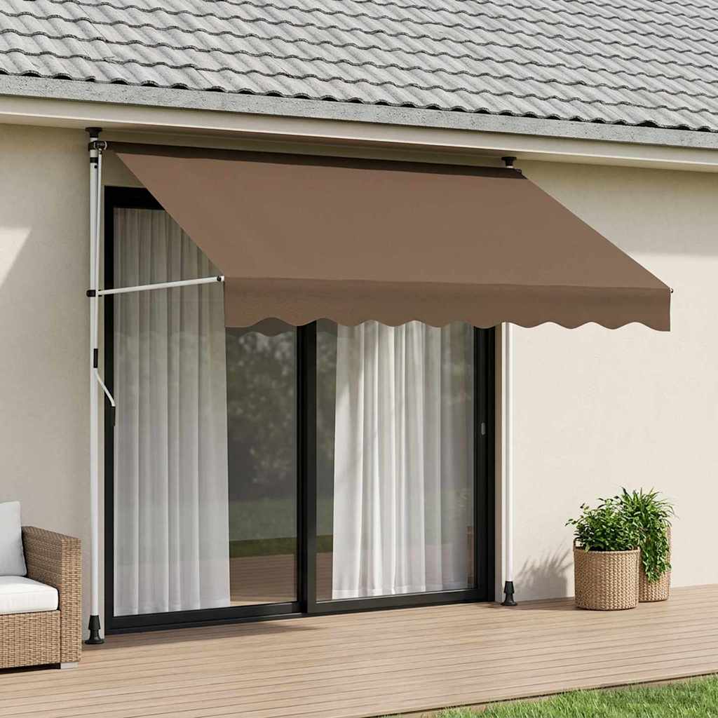 vidaXL Manual Retractable Awning Taupe 300 cm 1