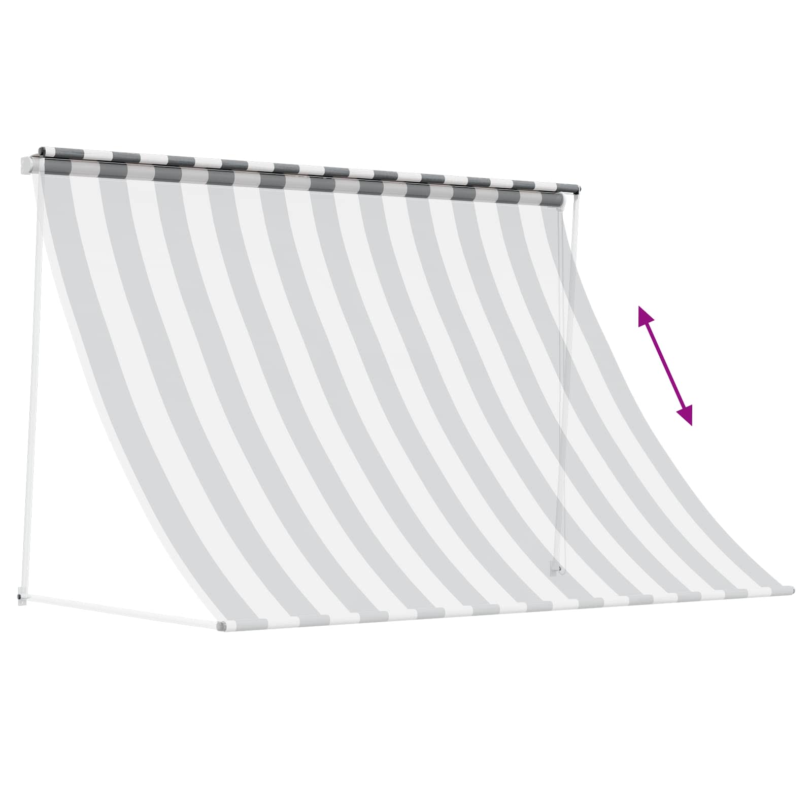 vidaXL Awning Anthracite and White 400 x 150 cm 5