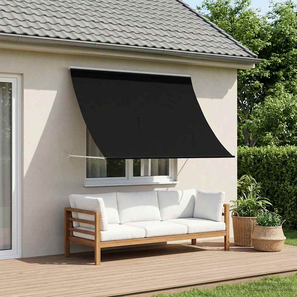 vidaXL Awning Black 400 x 150 cm 180 g / m² Polyester with PU Coated 1