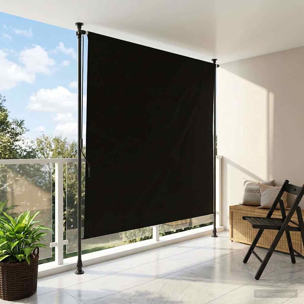 vidaXL Outdoor Roller Blind Black 120 x 270 cm 1