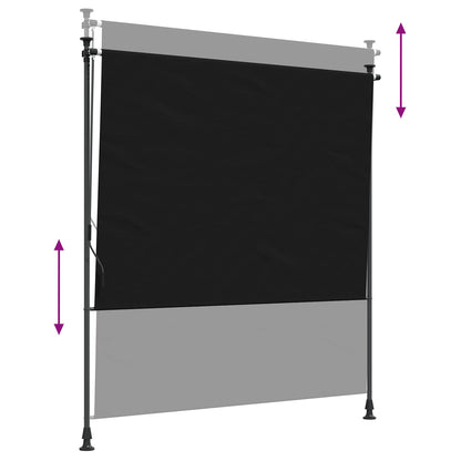 vidaXL Outdoor Roller Blind Black 120 x 270 cm 6