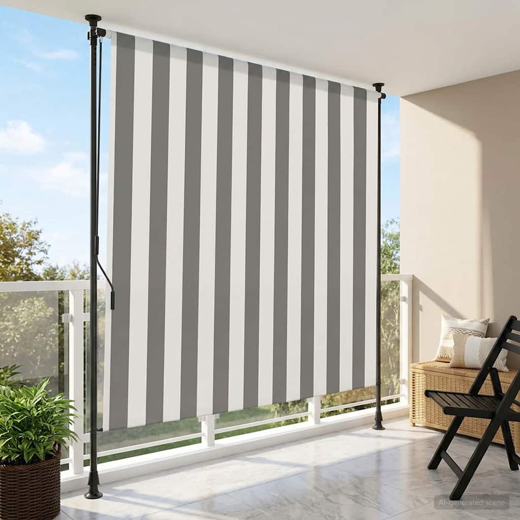 vidaXL Outdoor Roller Blind Anthracite and White 100 x 270 cm 1