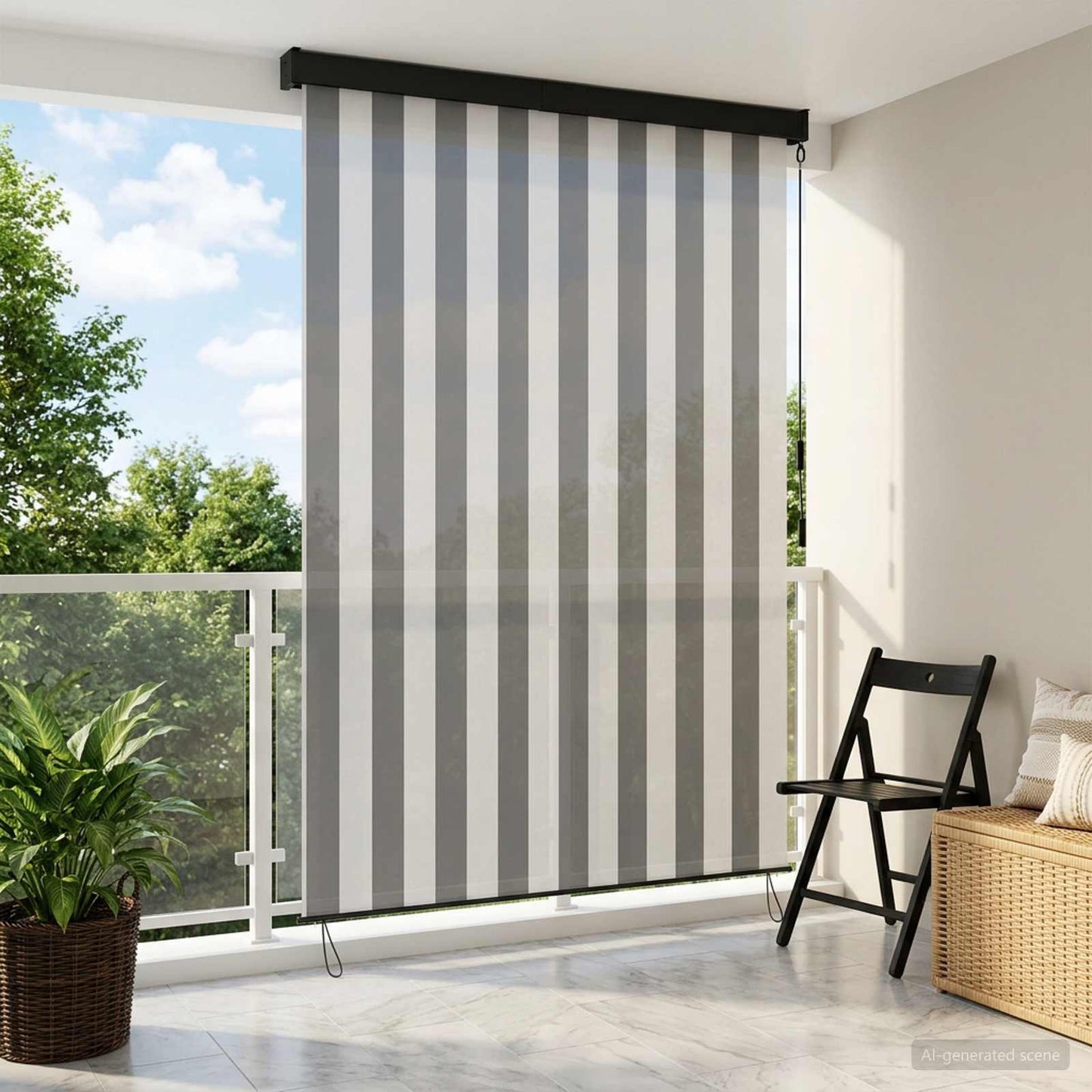 vidaXL Roller Blind Anthracite and White 100 x 250 cm 1