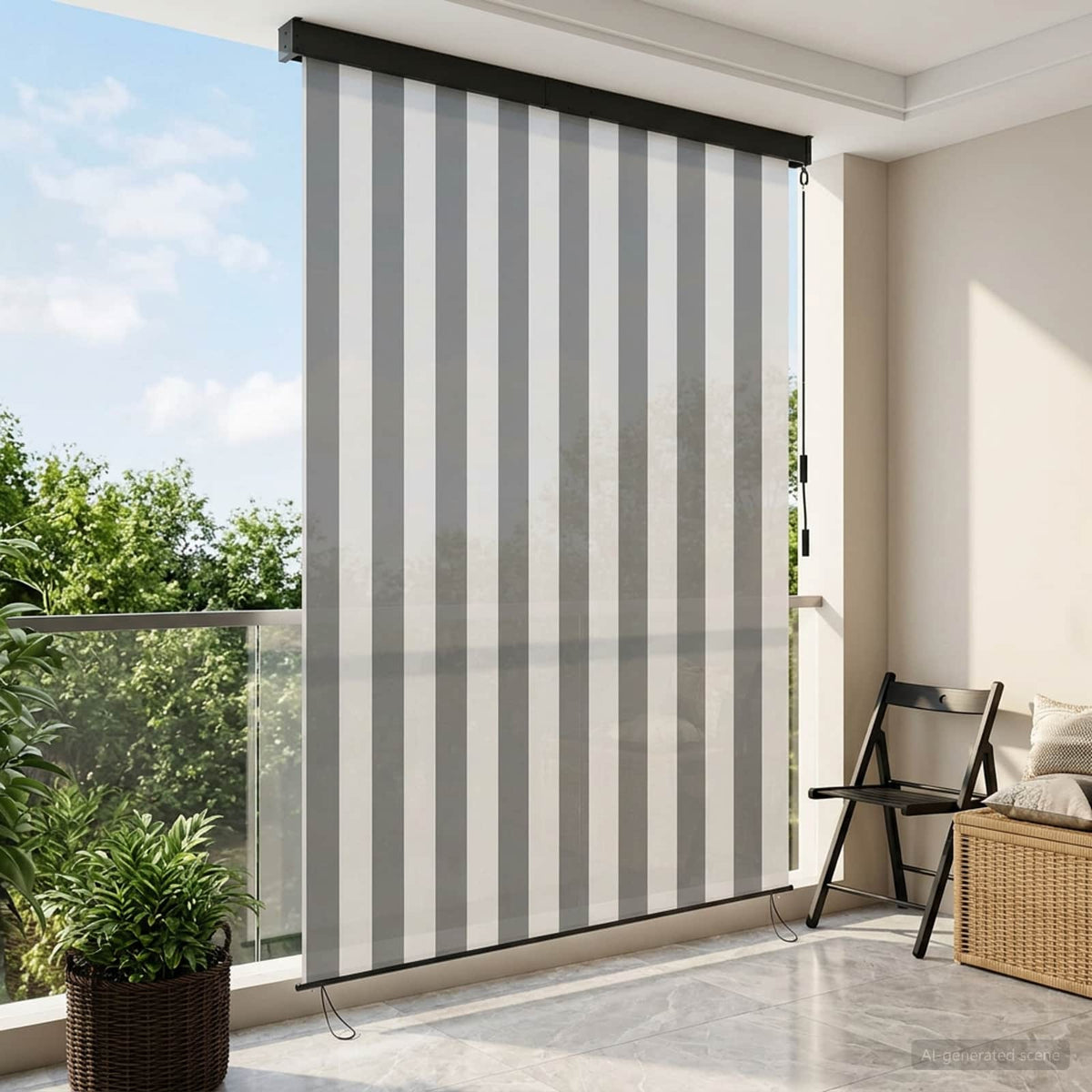 vidaXL Roller Blind Anthracite and White 140 x 250 cm 1