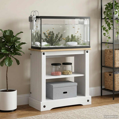 vidaXL Aquarium Stand CORONA White and Brown 60.5 x 30 x 60 cm 150 kg 1