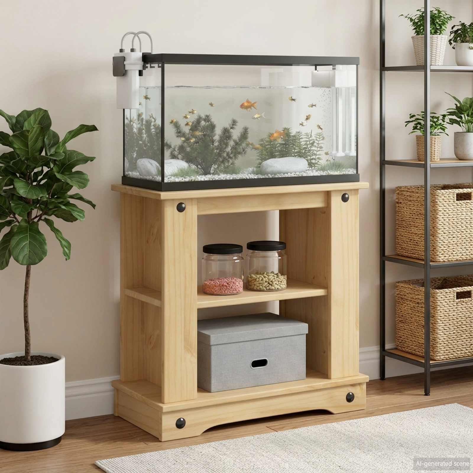 vidaXL Aquarium Stand CORONA Brown 60 x 30 x 60 cm 150 kg 1