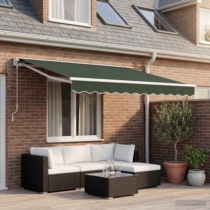 vidaXL Awning Canopy Replacement for 4x2 m Dark Green Polyester 1