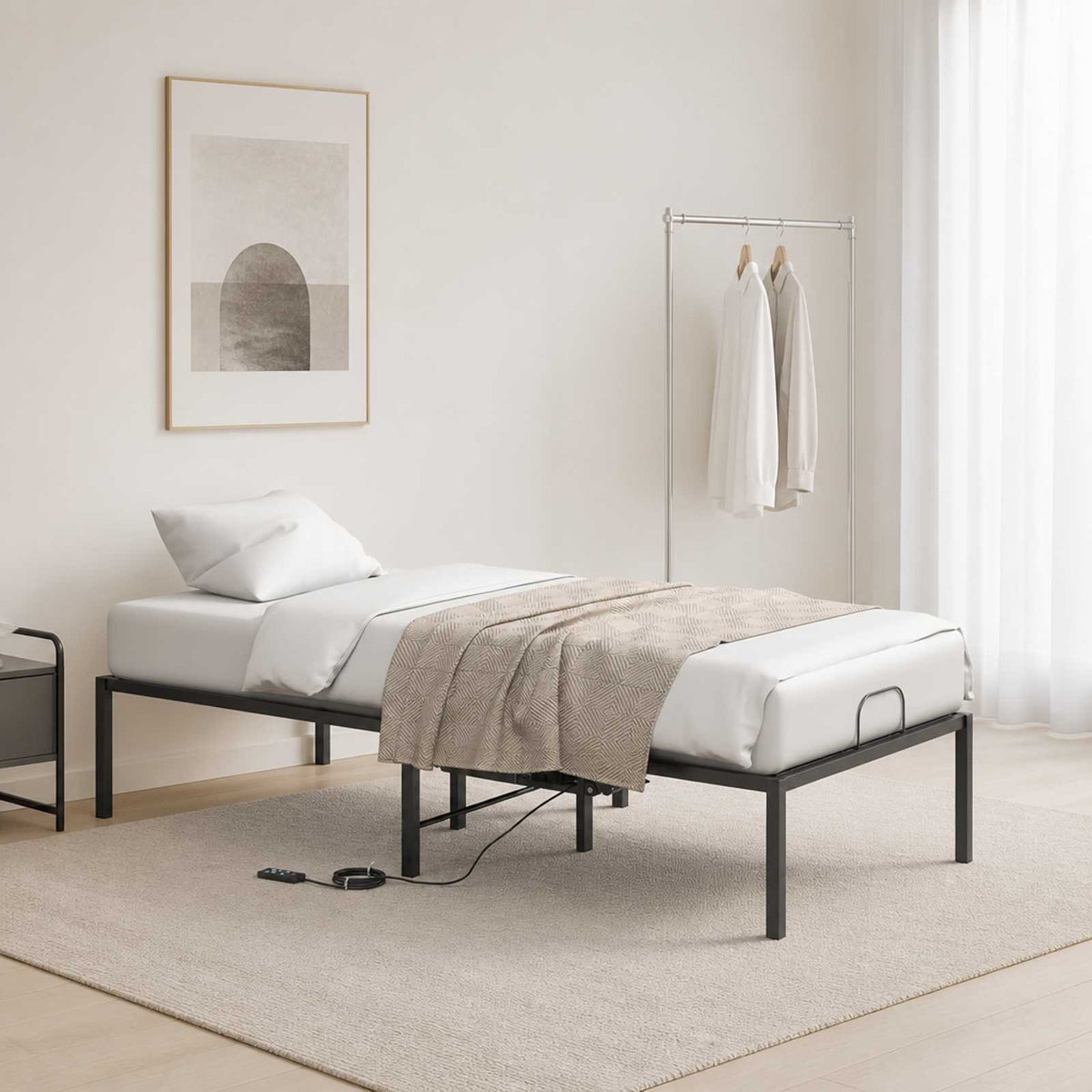 Electric Adjustable Bed Frame Black 200 x 70 x 33.5 cm Steel 80 x 200 cm