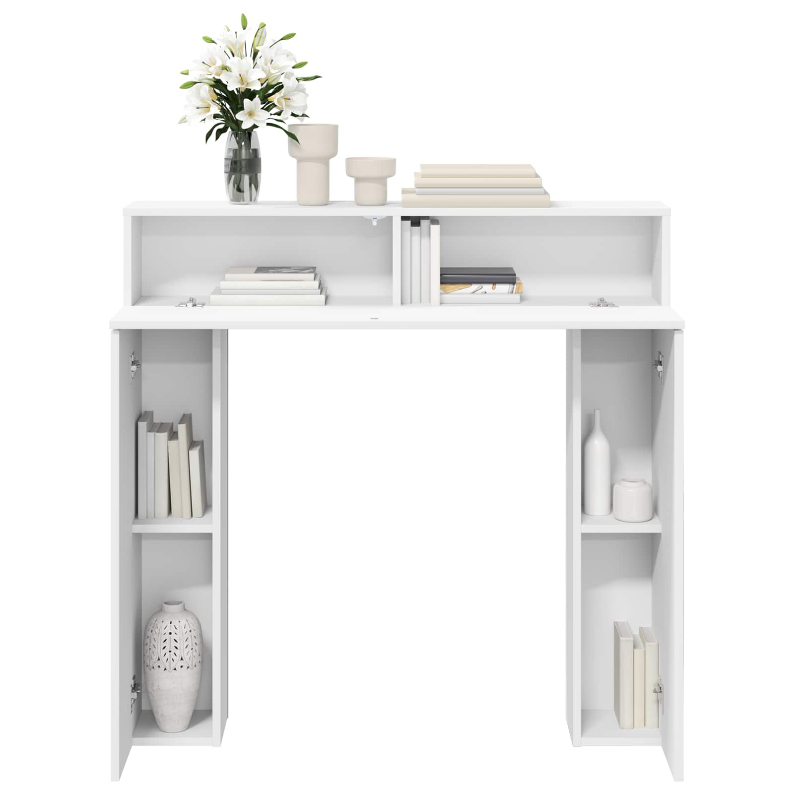 vidaXL Fireplace Surround White 102 x 18 x 100.5 cm Engineered Wood 4