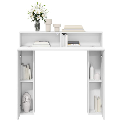vidaXL Fireplace Surround White 102 x 18 x 100.5 cm Engineered Wood 4