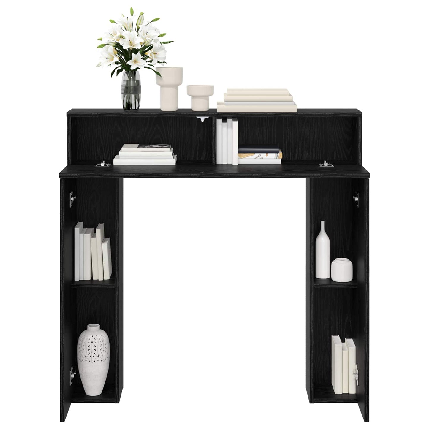 vidaXL Fireplace Surround Black Oak 102 x 18 x 100.5 cm 4