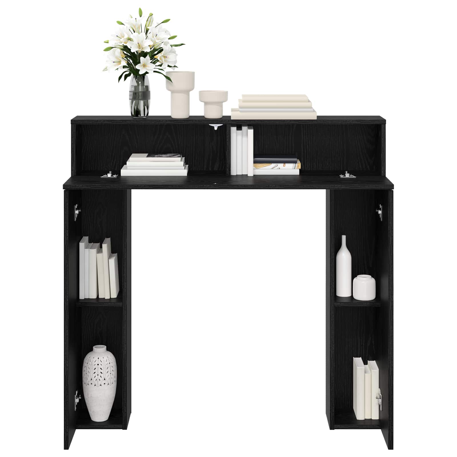 vidaXL Fireplace Surround Black Oak 102 x 18 x 100.5 cm 4