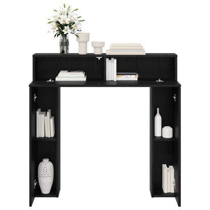 vidaXL Fireplace Surround Black Oak 102 x 18 x 100.5 cm 4