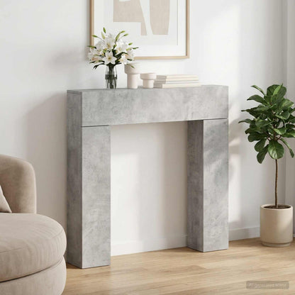 vidaXL Fireplace Surround Concrete Grey 102 x 18 x 100.5 cm 1