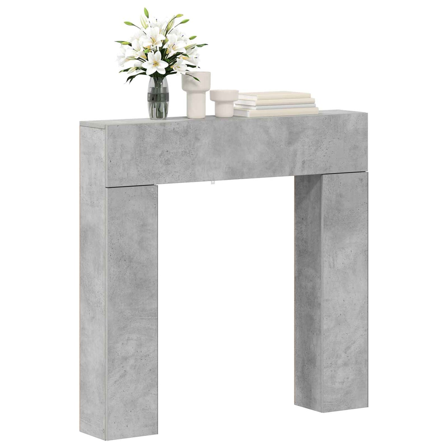 vidaXL Fireplace Surround Concrete Grey 102 x 18 x 100.5 cm 3