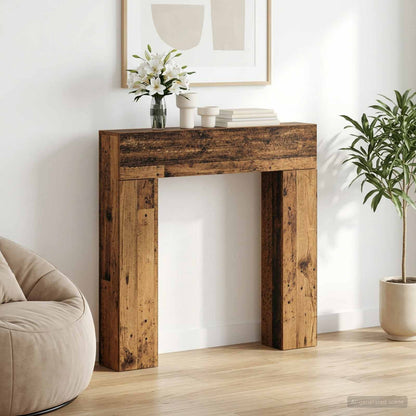 vidaXL Fireplace Surround Old Wood 102 x 18 x 100.5 cm Engineered Wood 1