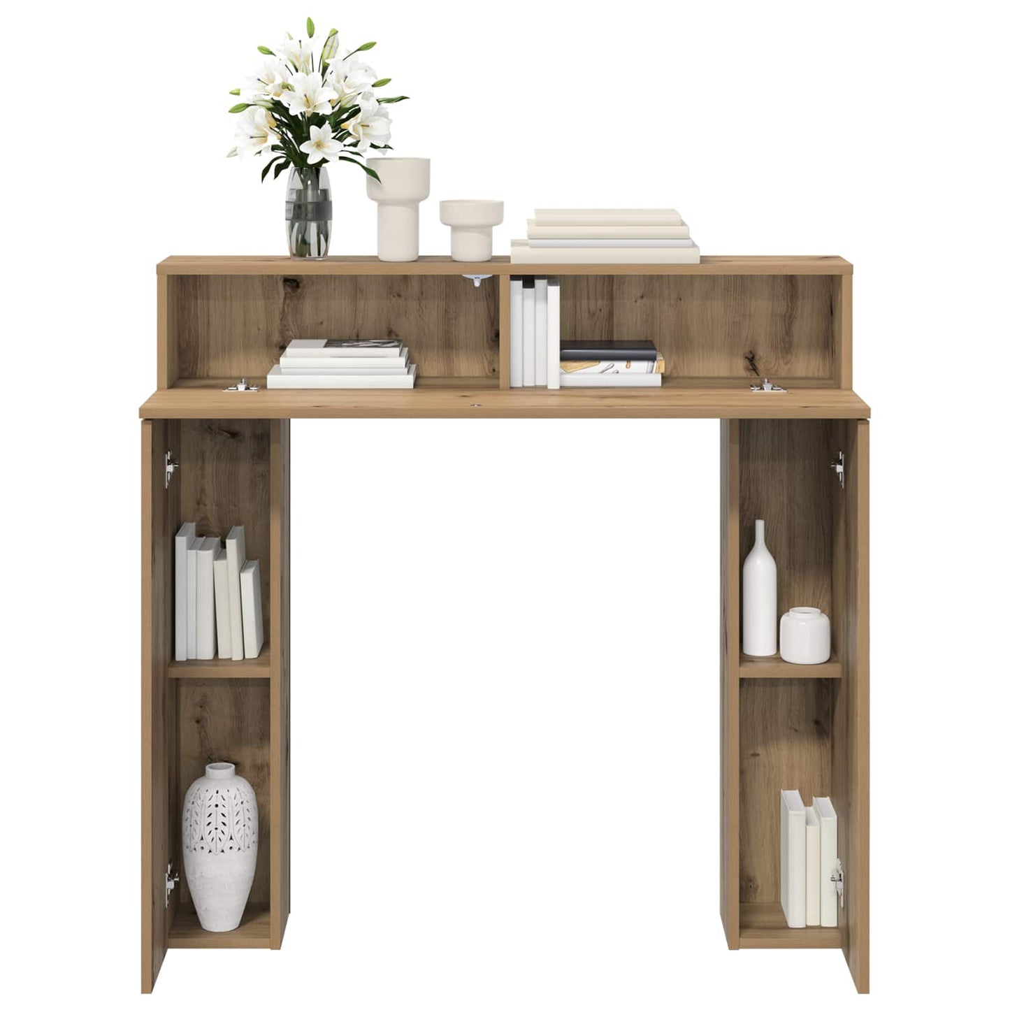 vidaXL Fireplace Surround Artisan Oak 102 x 18 x 100.5 cm 4