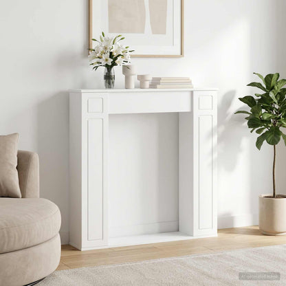 vidaXL Fireplace Surround White 100 x 20 x 100 cm Engineered Wood 1