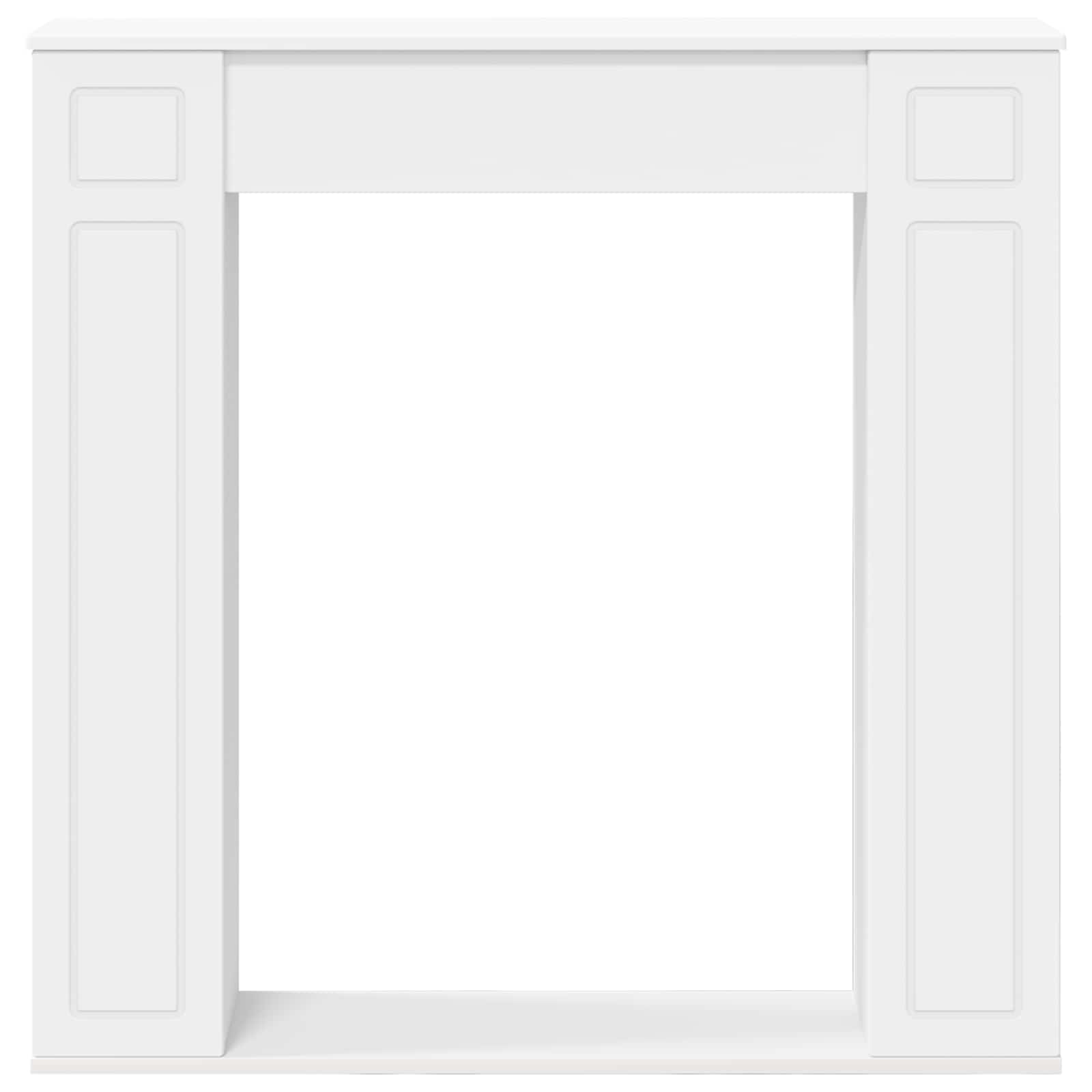 vidaXL Fireplace Surround White 100 x 20 x 100 cm Engineered Wood 4