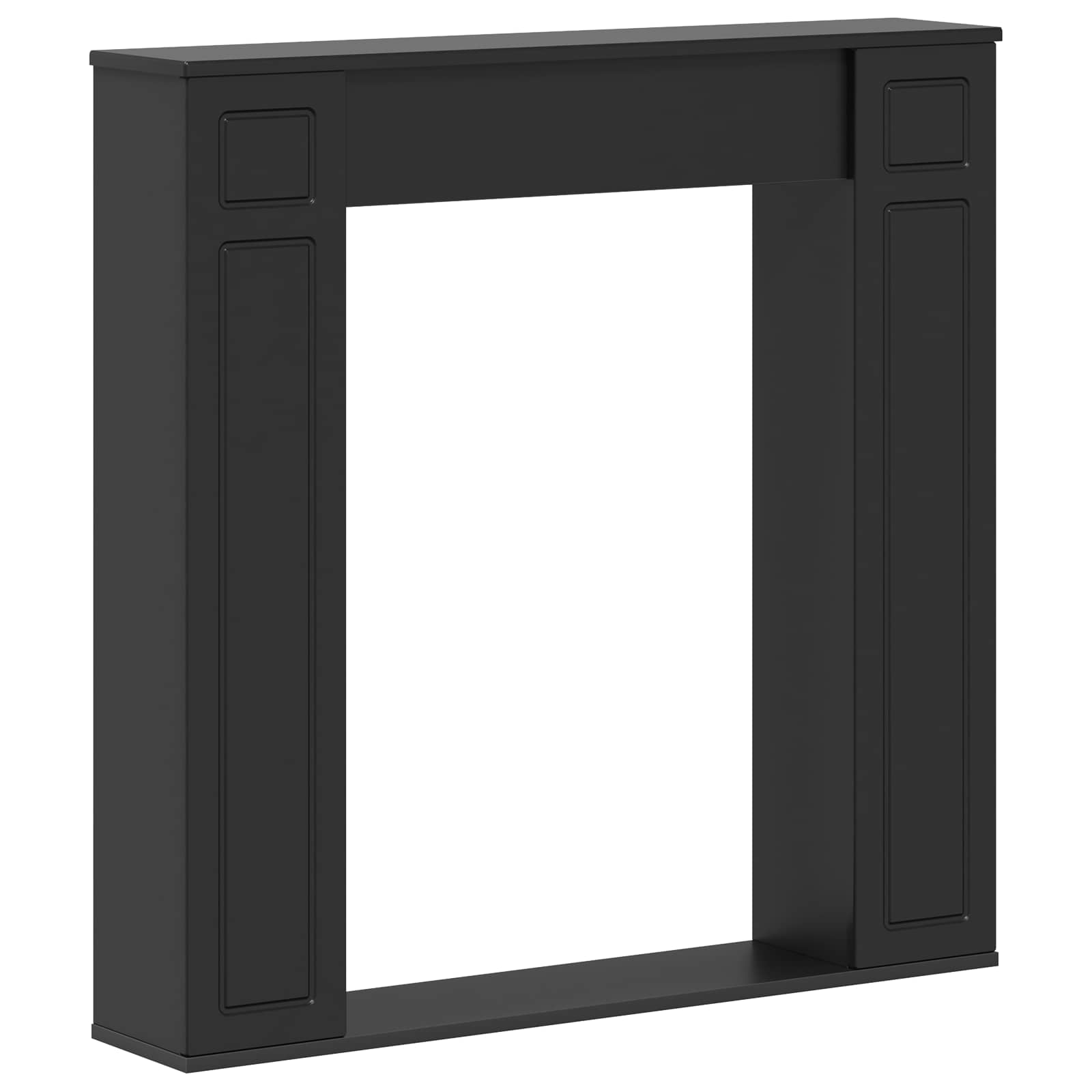 vidaXL Fireplace Surround Black 100 x 20 x 100 cm Engineered Wood 2