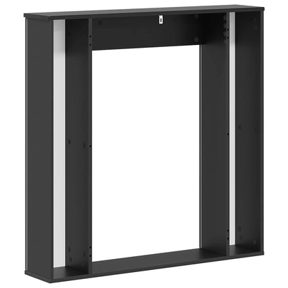 vidaXL Fireplace Surround Black 100 x 20 x 100 cm Engineered Wood 6