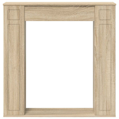 vidaXL Fireplace Surround Sonoma Oak 100 x 20 x 100 cm Engineered Wood 4