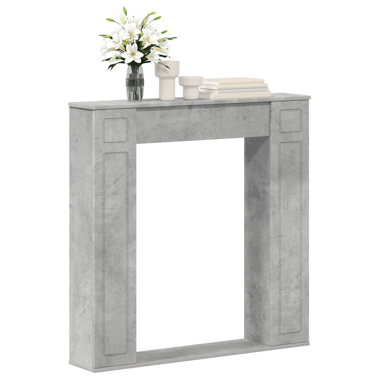 vidaXL Fireplace Surround Concrete Grey 100 x 20 x 100 cm 3