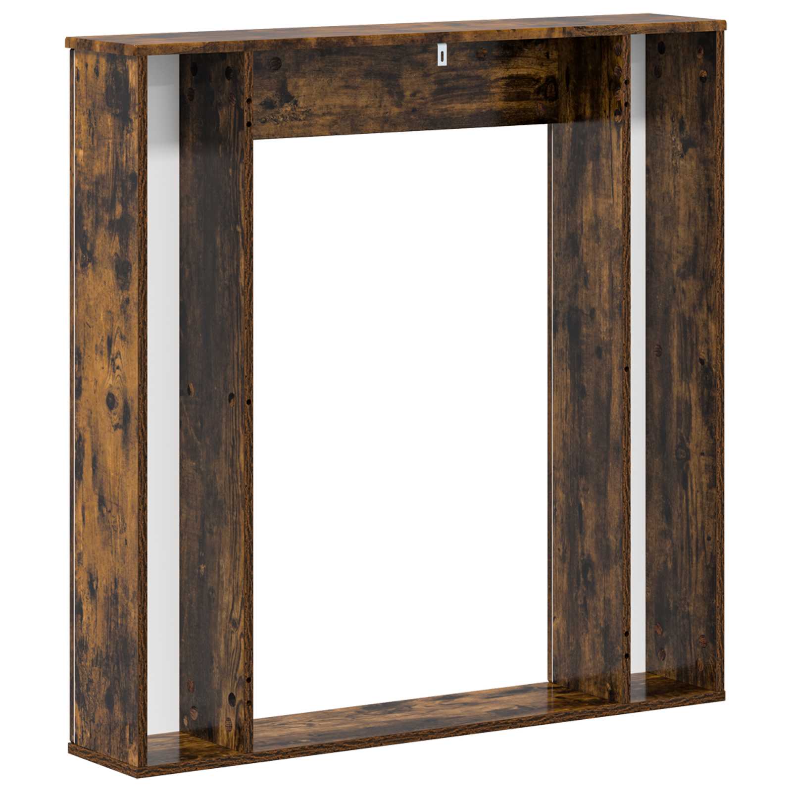 vidaXL Fireplace Surround Smoked Oak 100 x 20 x 100 cm Engineered Wood 6