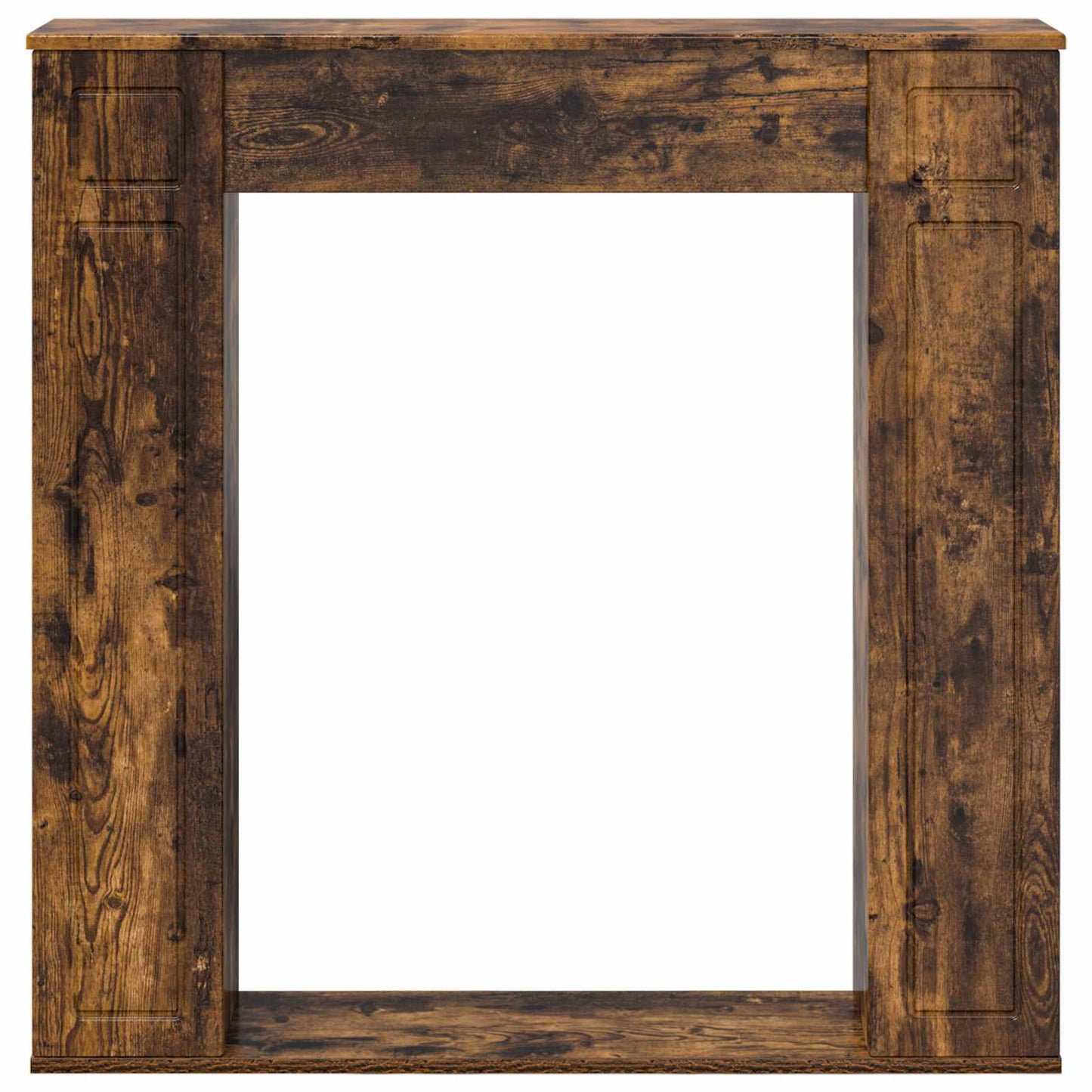 vidaXL Fireplace Surround Smoked Oak 100 x 20 x 100 cm Engineered Wood 4