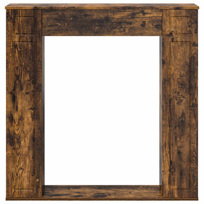 vidaXL Fireplace Surround Smoked Oak 100 x 20 x 100 cm Engineered Wood 4