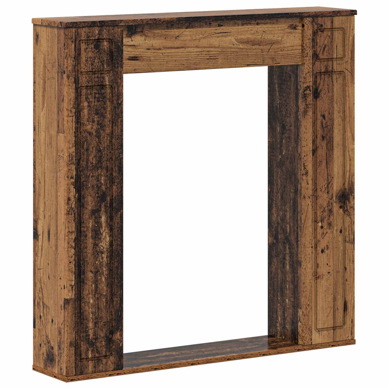 vidaXL Fireplace Surround Old Wood 100 x 20 x 100 cm Engineered Wood 2