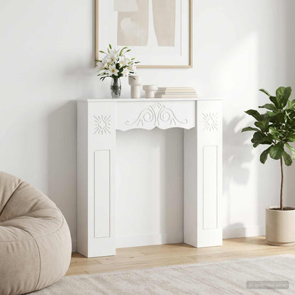vidaXL Fireplace Surround White 102 x 20 x 102 cm Engineered Wood 1