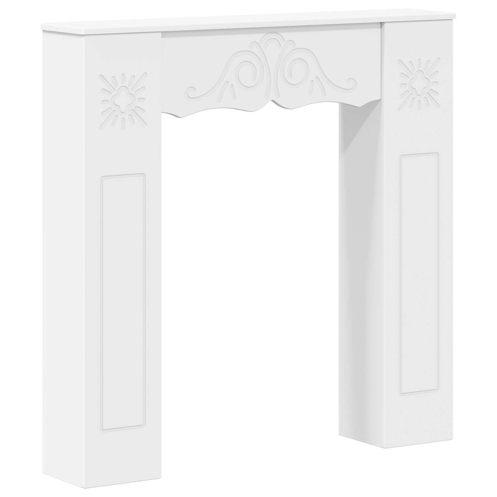 vidaXL Fireplace Surround White 102 x 20 x 102 cm Engineered Wood 2