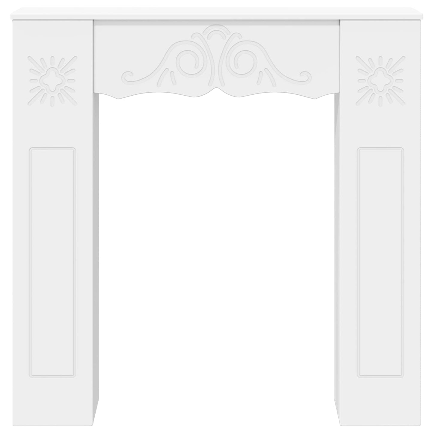 vidaXL Fireplace Surround White 102 x 20 x 102 cm Engineered Wood 4