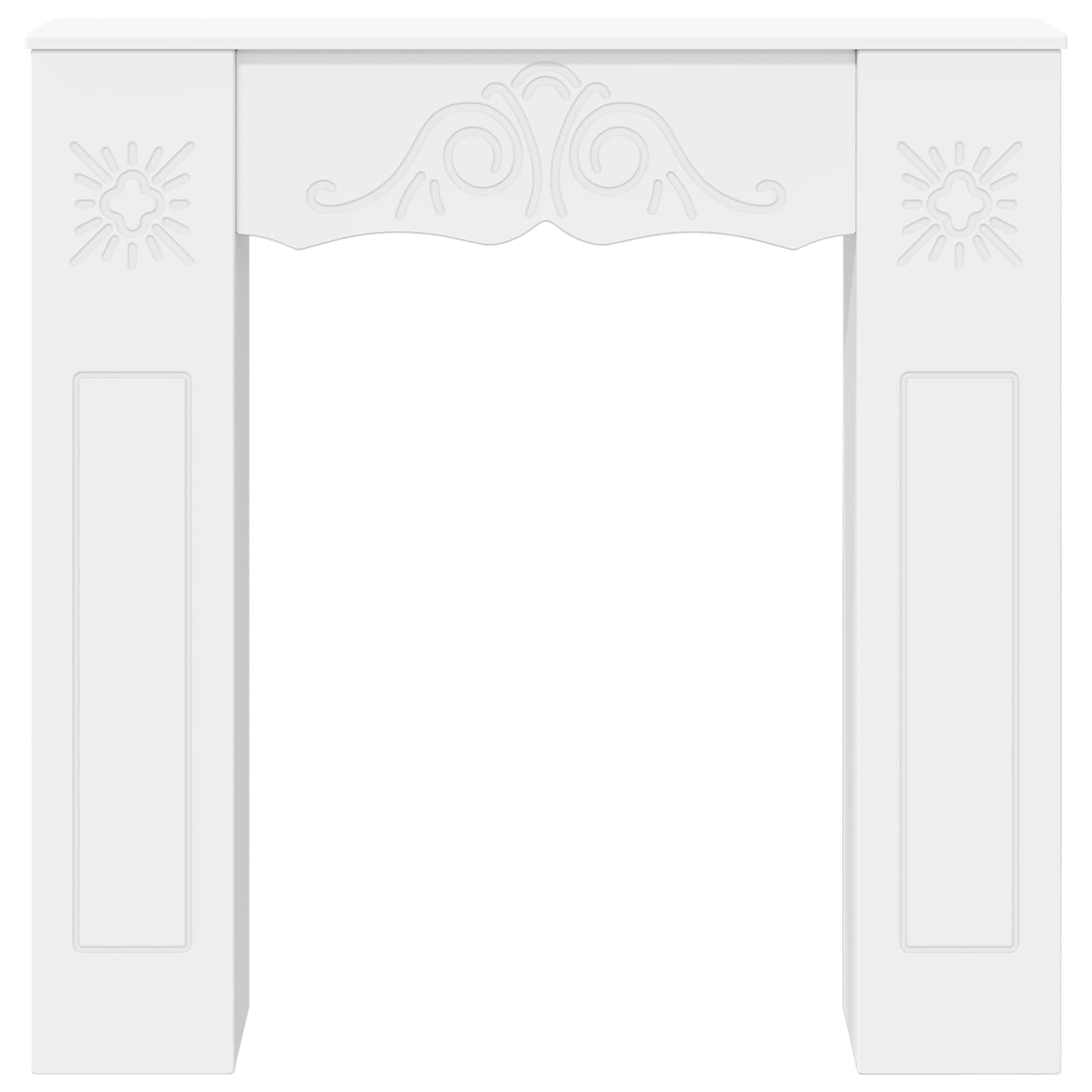 vidaXL Fireplace Surround White 102 x 20 x 102 cm Engineered Wood 4