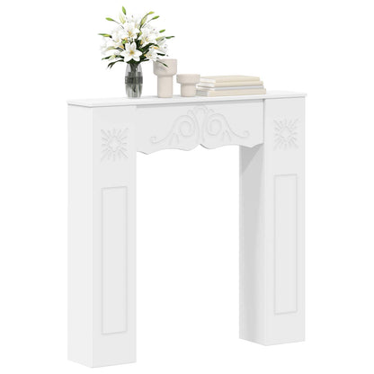 vidaXL Fireplace Surround White 102 x 20 x 102 cm Engineered Wood 3