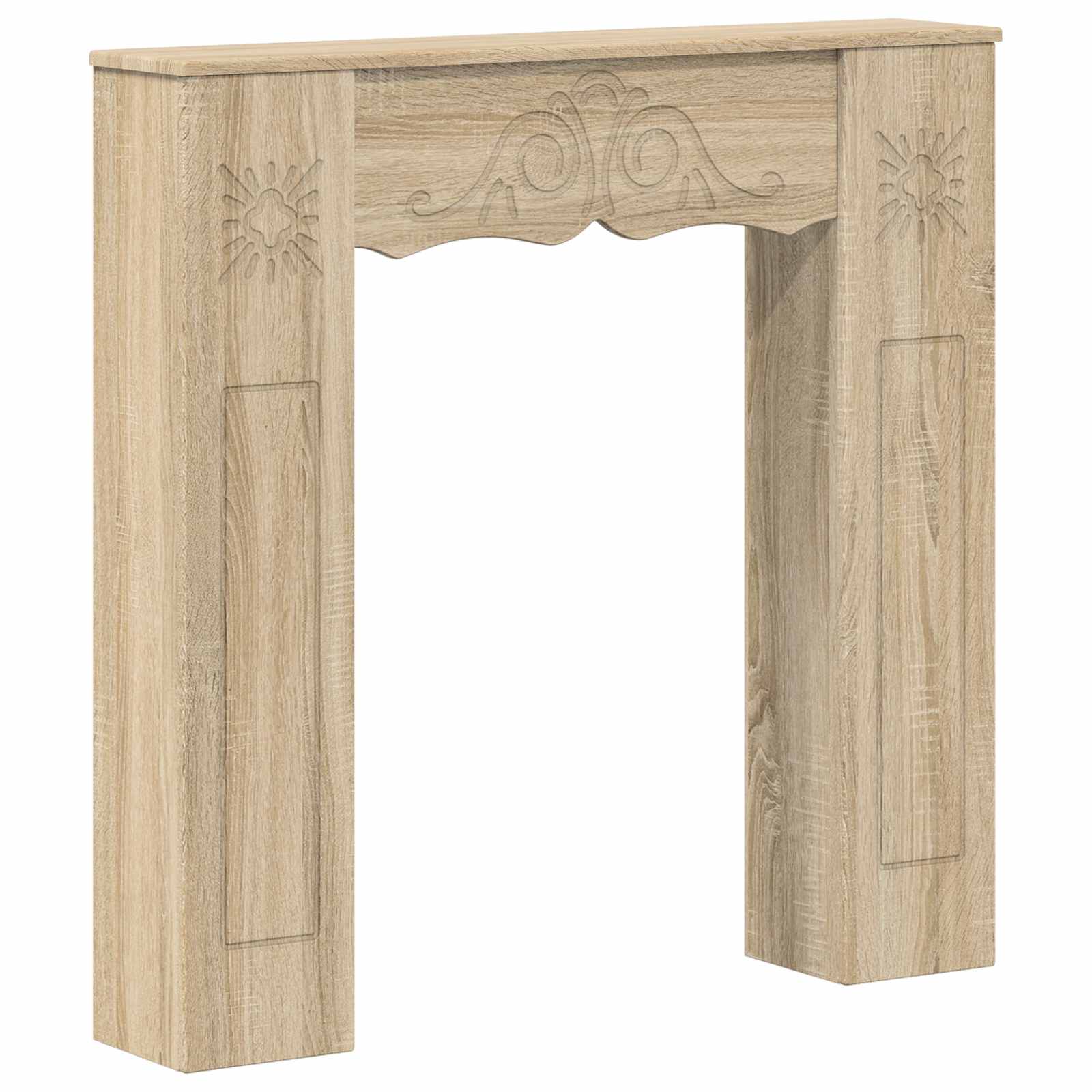 vidaXL Fireplace Surround Sonoma Oak 102 x 20 x 102 cm Engineered Wood 2