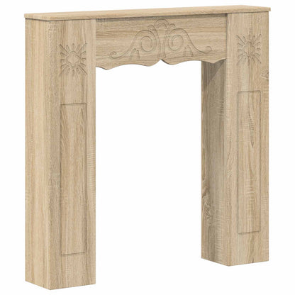 vidaXL Fireplace Surround Sonoma Oak 102 x 20 x 102 cm Engineered Wood 2