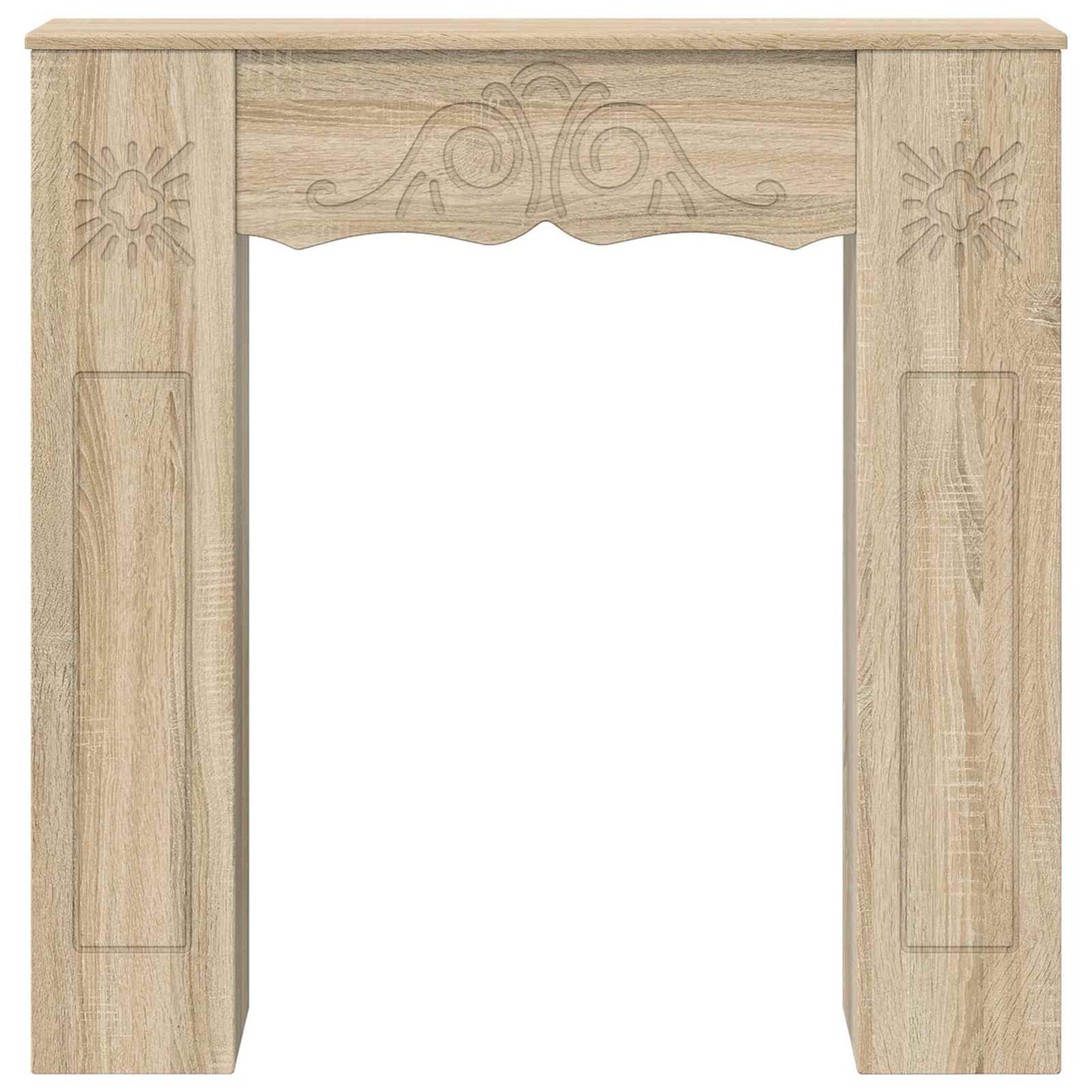 vidaXL Fireplace Surround Sonoma Oak 102 x 20 x 102 cm Engineered Wood 4