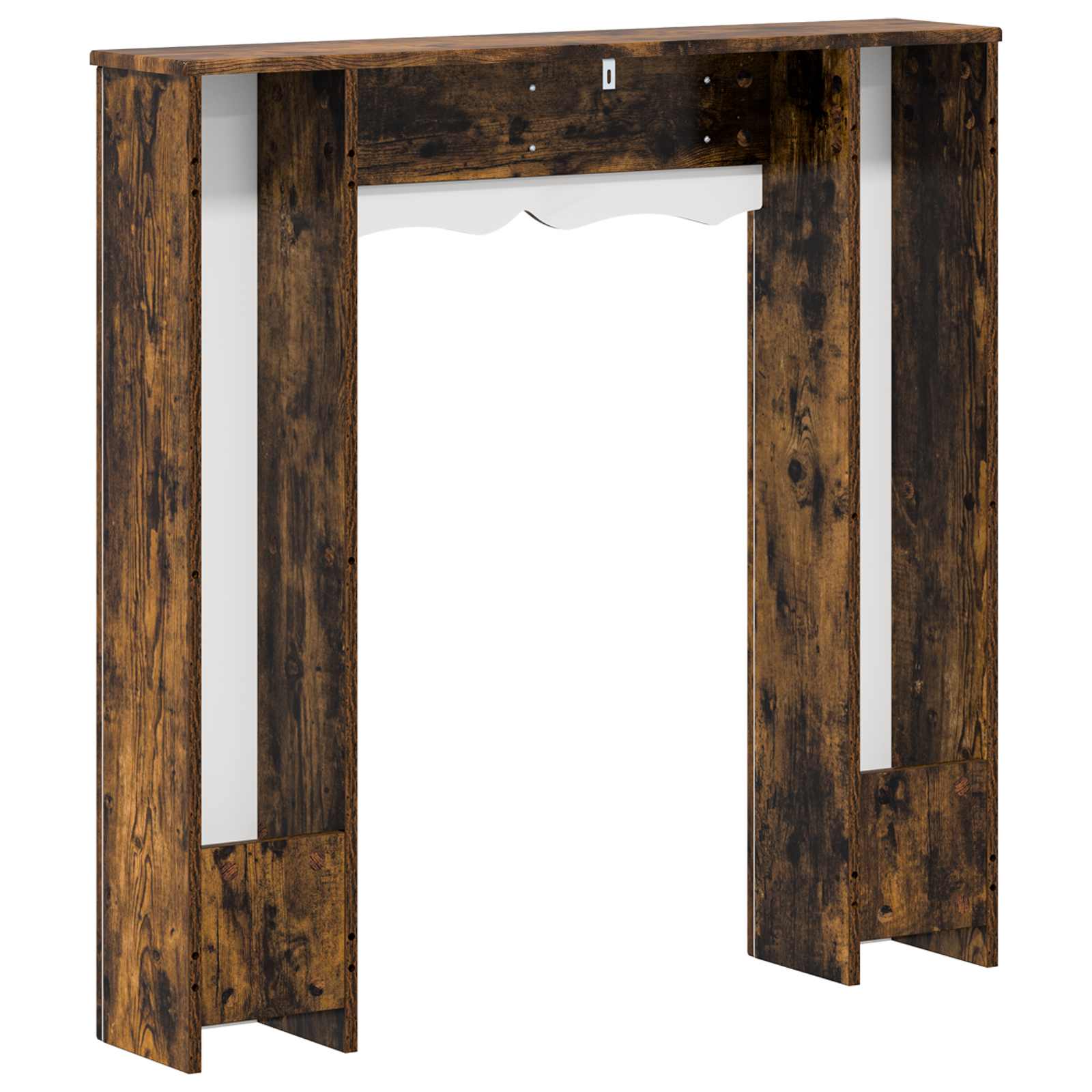 vidaXL Fireplace Surround Smoked Oak 102 x 20 x 102 cm Engineered Wood 6