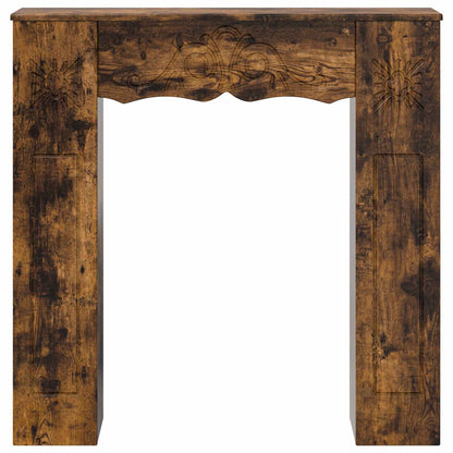 vidaXL Fireplace Surround Smoked Oak 102 x 20 x 102 cm Engineered Wood 4