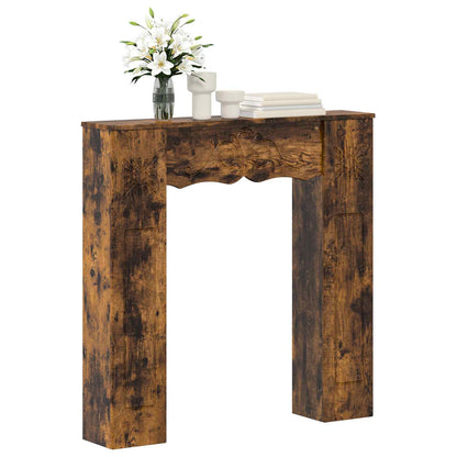 vidaXL Fireplace Surround Smoked Oak 102 x 20 x 102 cm Engineered Wood 3