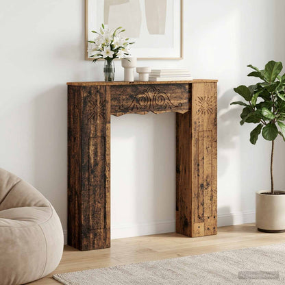 vidaXL Fireplace Surround Old Wood 102 x 20 x 102 cm Engineered Wood 1