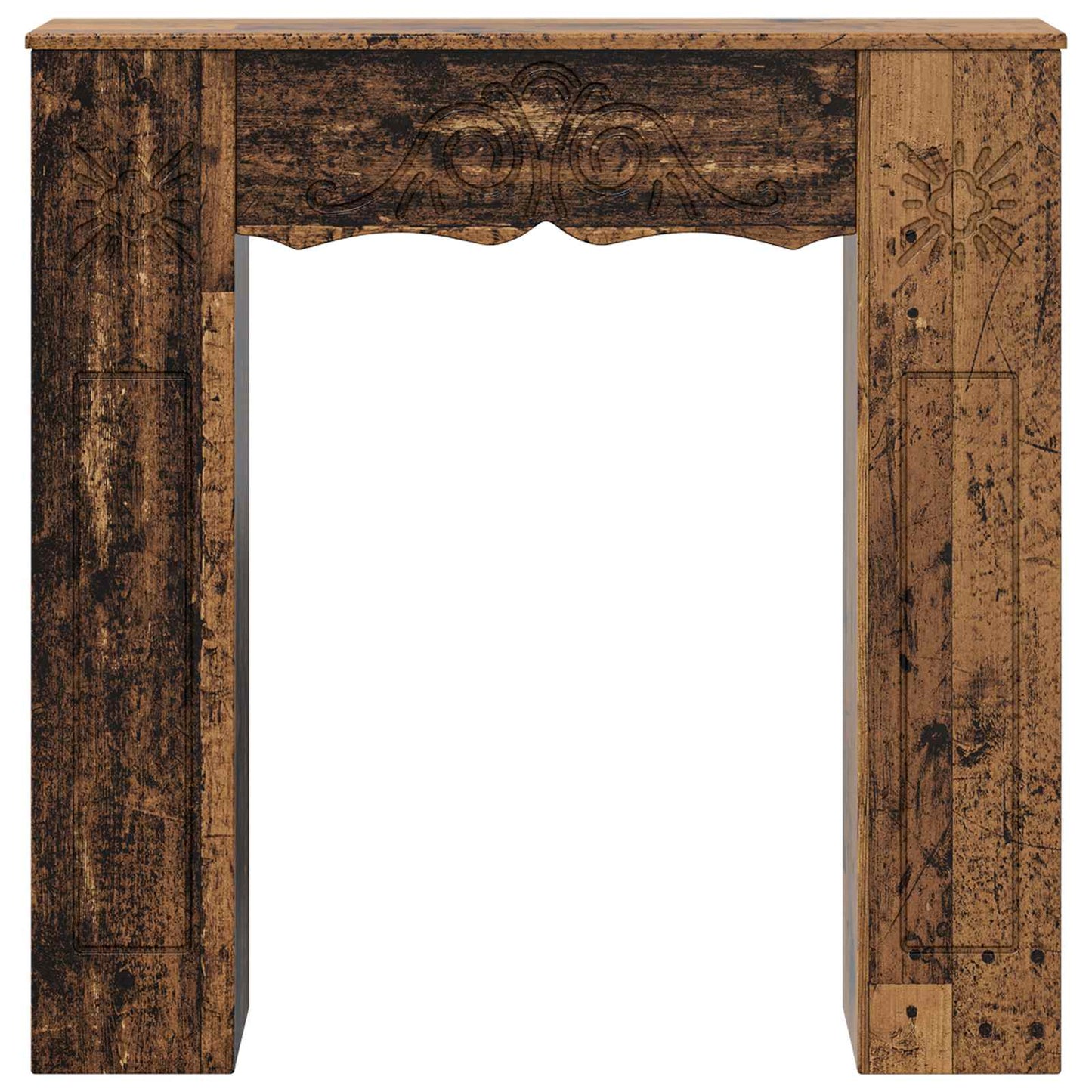 vidaXL Fireplace Surround Old Wood 102 x 20 x 102 cm Engineered Wood 4