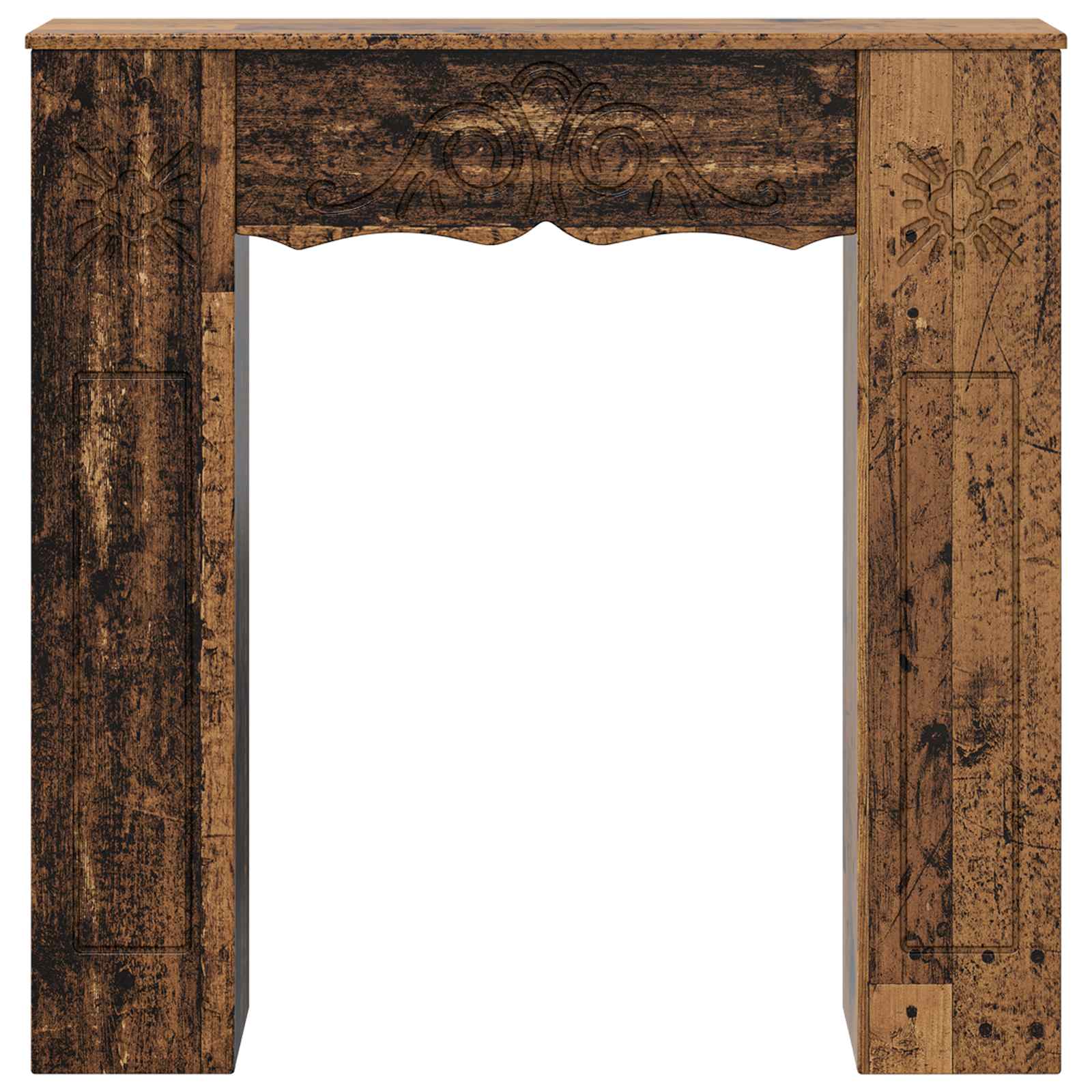 vidaXL Fireplace Surround Old Wood 102 x 20 x 102 cm Engineered Wood 4