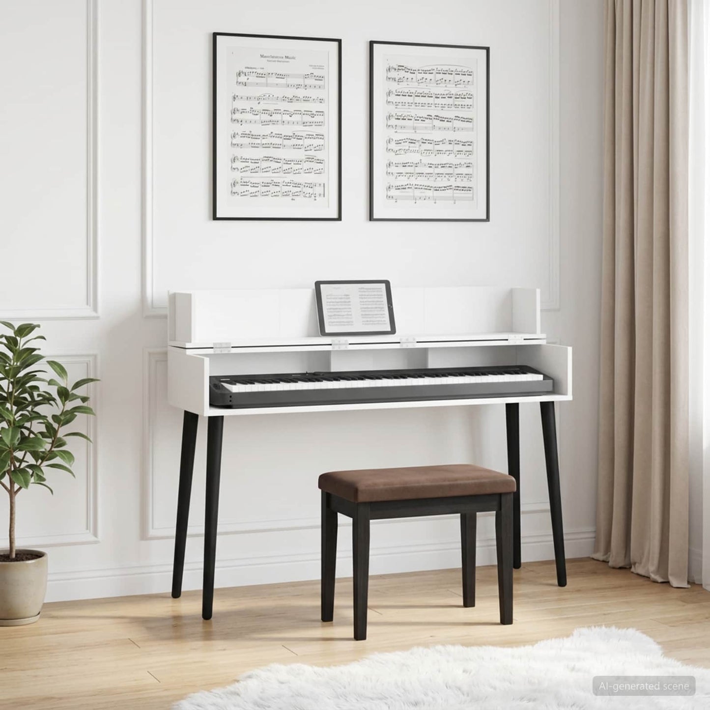 vidaXL Studio Desk White 152 x 40 x 19.5 cm Engineered Wood 1
