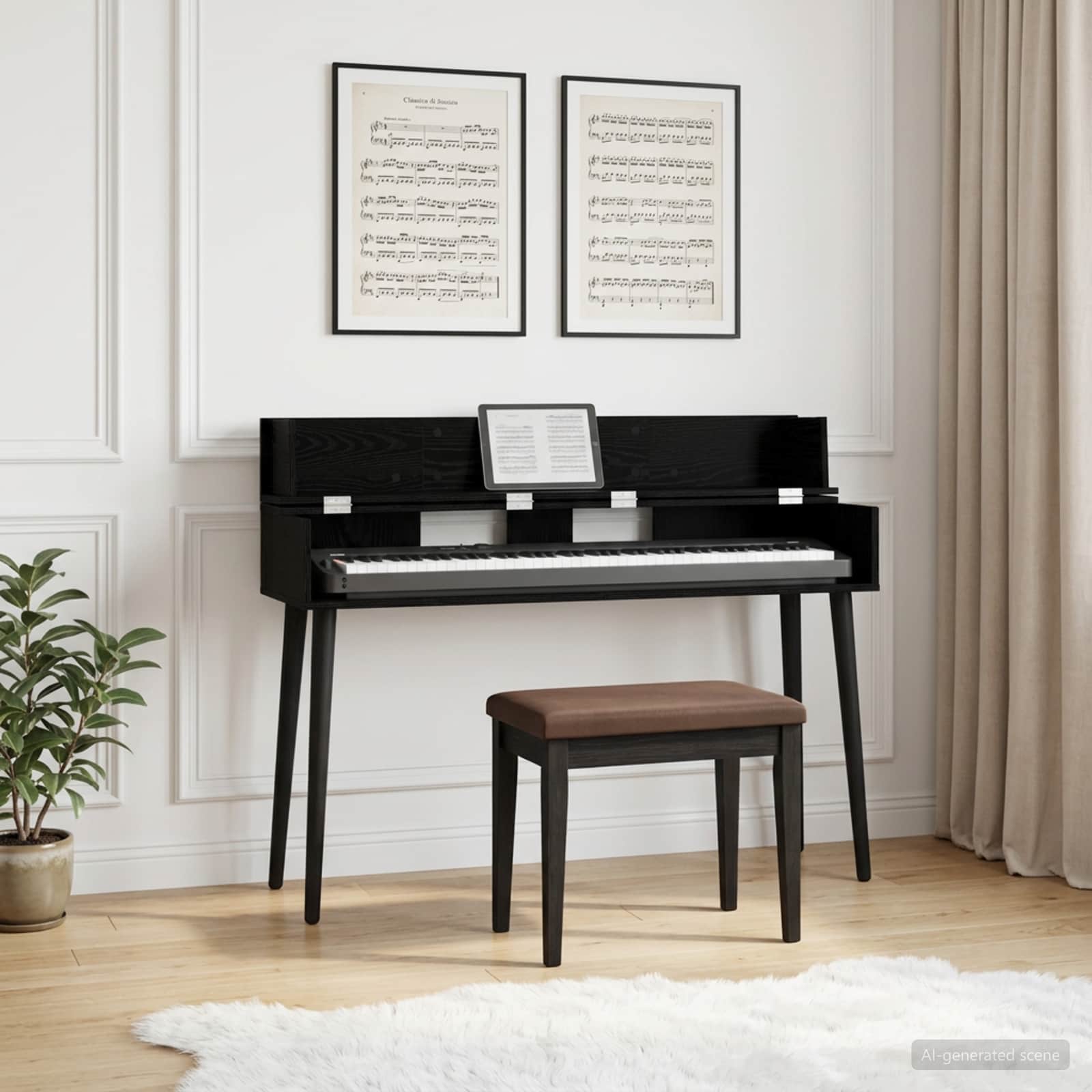 vidaXL Studio Desk Black Oak 152 x 40 x 19.5 cm Engineered Wood 1