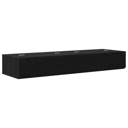 vidaXL Studio Desk Black Oak 152 x 40 x 19.5 cm Engineered Wood 2