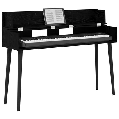 vidaXL Studio Desk Black Oak 152 x 40 x 19.5 cm Engineered Wood 3