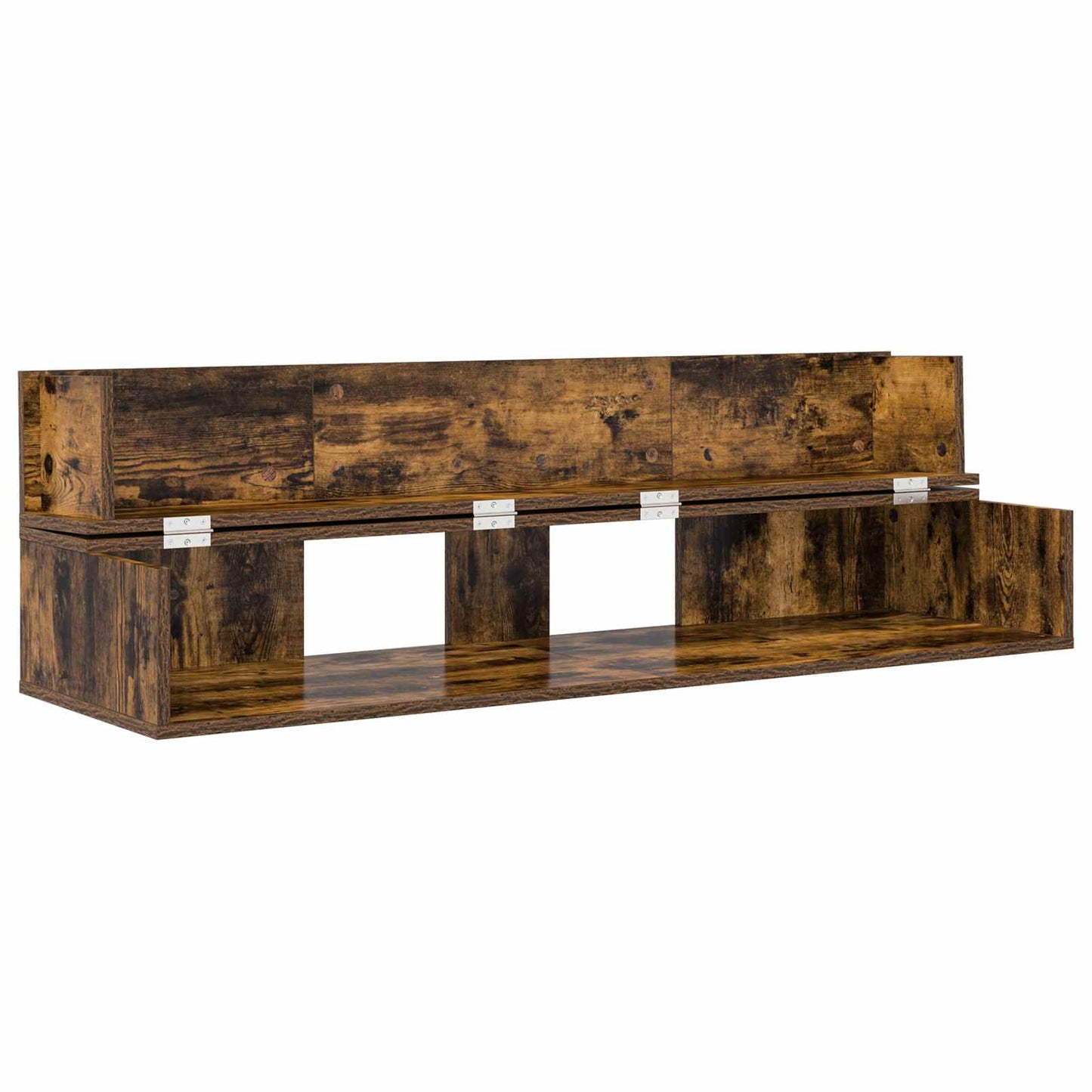 vidaXL Studio Desk Smoked Oak 152 x 40 x 19.5 cm Engineered Wood 4